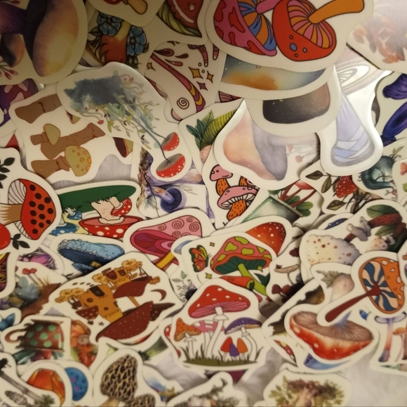 Other - Mushroom Stickers Set Of 60